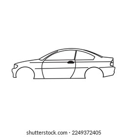 diseño simple del icono del esqueleto del coche ilustración del vector