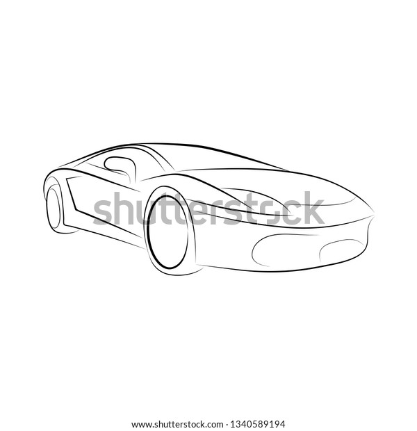 Car Sketch Fast Hand\
Drawn. Luxury Model