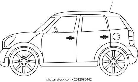 Esbozo del vehículo vectorial sobre fondo blanco. С