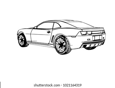 Car Sketch Silhouette Vector Stock Vector (Royalty Free) 1021164319 ...