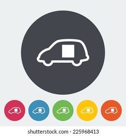 Car sliding door. Single flat icon on the circle. Vector illustration.