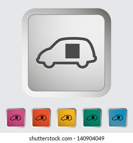 Car sliding door. Single icon. Vector illustration.