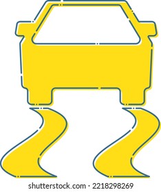 Car slip yellow icon, pictogram