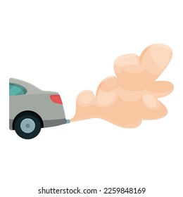 Car smoke air icon cartoon vector. Vehicle gas. Smog pipe