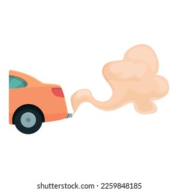 Vector de dibujos animados del icono del humo del automóvil. Tráfico de gas. escape del vehículo