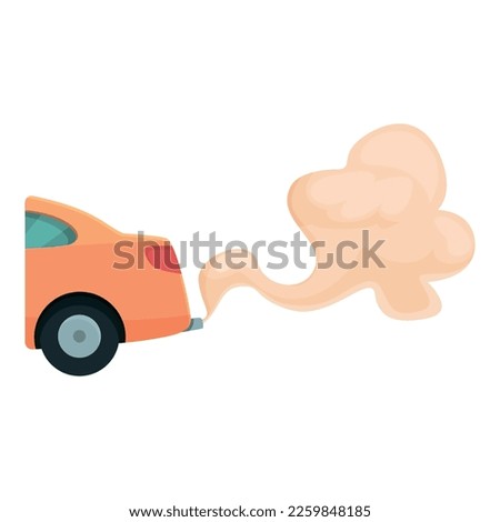 Car smoke icon cartoon vector. Gas traffic. Vehicle exhaust Foto stock © 