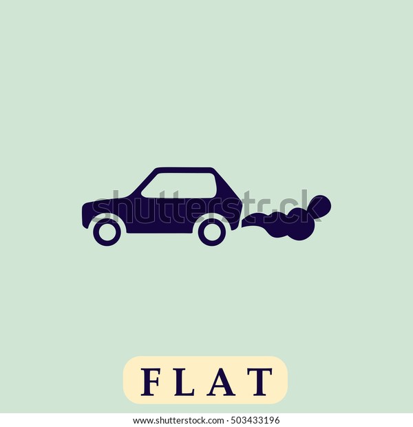 Car smoke Icon Vector. Flat simple pictogram\
on light background