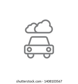 Car, smoke line vector icon. Element of pollution icon