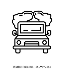 Icono del contorno del Smoke del coche, Ilustración vectorial