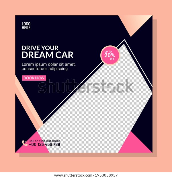 Car social media banner design, Luxury\
car social media post banner design\
template.
