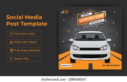 Car Social Media Post Or Square Web Banner Advertising Template