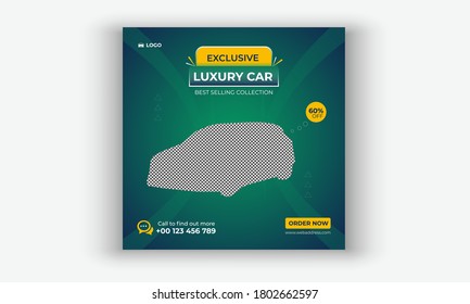Car social media post template Design, rent a car social media banner design, editable social media marketing square flyer poster