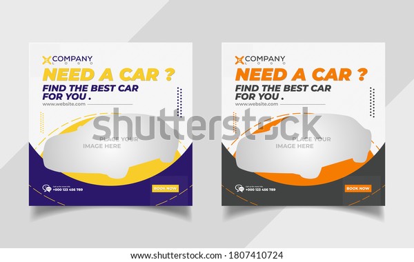 Car
social media post template, rent a car social media banner design,
editable social media marketing square flyer
poster