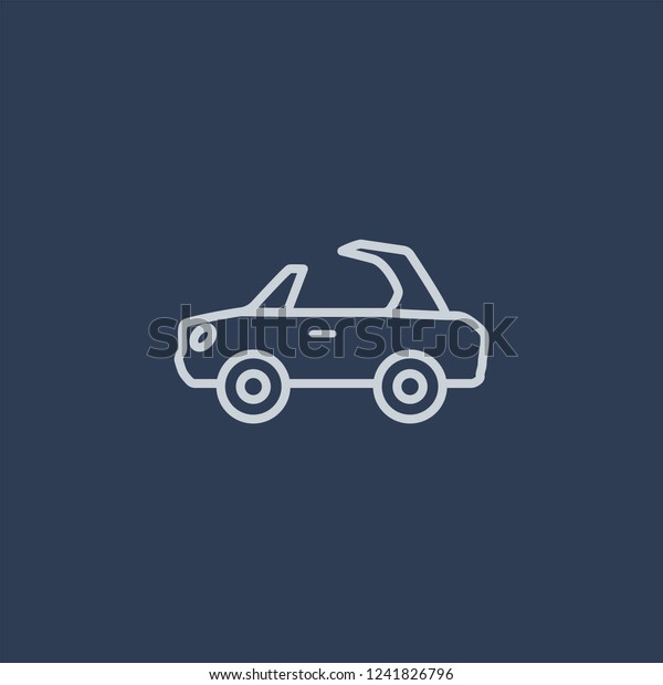 car soft top icon. car soft top linear design\
concept from Car parts collection. Simple element vector\
illustration on dark blue\
background.