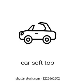 car soft top icon. Trendy modern flat linear vector car soft top icon on white background from thin line Car parts collection, outline vector illustration