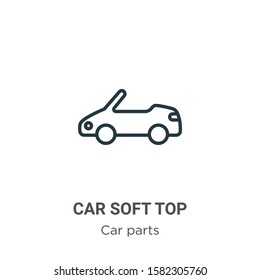 Car soft top outline vector icon. Thin line black car soft top icon, flat vector simple element illustration from editable car parts concept isolated on white background