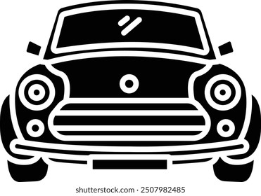 Car solid glyph vector illustration