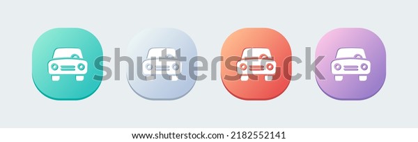 Car solid icon in flat design style.\
Transportation signs vector\
illustration.