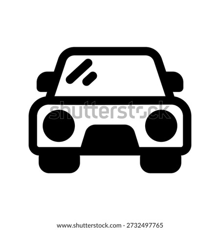 Car solid line illustration of a road trip icon