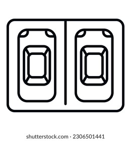 Car space icon outline vector. Entrance transport. City street