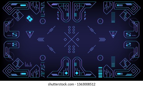 Car, spacecraft, exoskeleton or robot interface in cyberpunk style