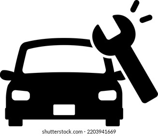 Silhouette vectorial aislada para el automóvil y el esparadrapo.