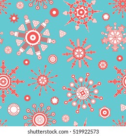 Car spare parts snowflakes seamless pattern 