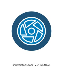 Car spare tire icon vector design template with trendy style