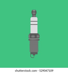 Car spark plug. Auto part illustration. Vector illustration