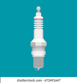 Car Spark Plug Flat Vector Icon