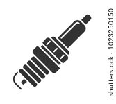 Car spark plug glyph icon. Silhouette symbol. Negative space. Vector isolated illustration