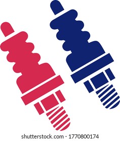 Car spark plug glyph icon. Silhouette symbol. Negative space. Vector isolated illustration