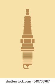 Car spark plug icon 