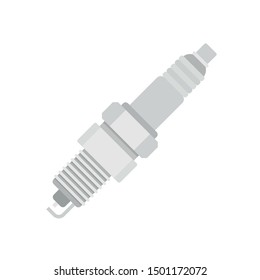 Car spark plug icon. Flat illustration of car spark plug vector icon for web design