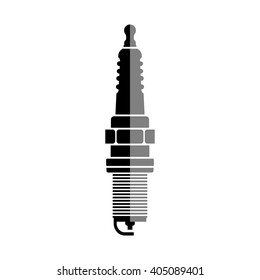 Car spark plug icon on white background