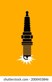 Car spark plug vector icon 