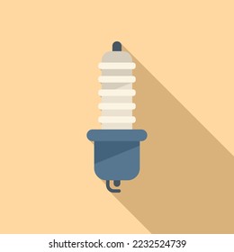 Car sparkplug icon flat vector. Engine plug. Spark auto