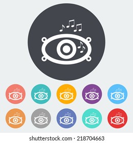 Car speakers. Single flat icon on the circle. Vector illustration.