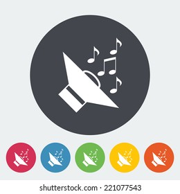 Car speakers. Single flat icon on the circle. Vector illustration.