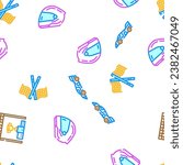 car speed auto race vector seamless pattern thin line illustration
