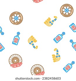 car speed auto race vector seamless pattern thin line illustration