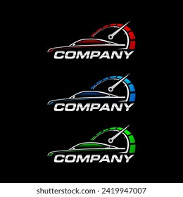 Vector de líneas abstractas del logotipo de velocidad del automóvil. Plantilla de ilustración de vector