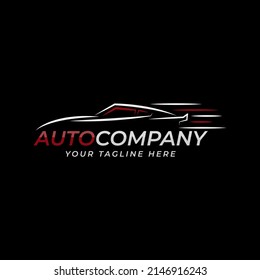 Plantilla de diseño del logotipo de velocidad del automóvil, diseño de ilustración del vector del logotipo de la línea del automóvil