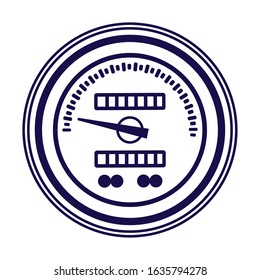 car speed meter icon over white background, flat design, vector illustration