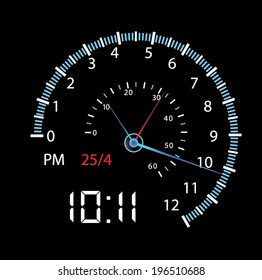 Car Speedo and Tachometer Watch and Clock Design