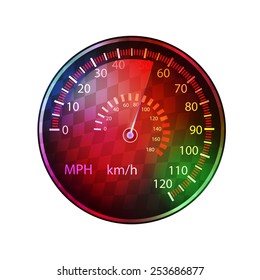 car speedometer colorful background vector