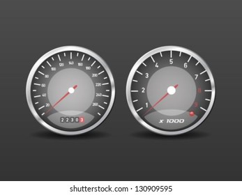 Car speedometer and dashboard