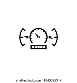 Car Speedometer and Dashboard vector icon. Simple flat symbol on white background