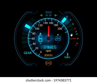 Car speedometer design technology illustration concept