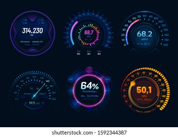 Car speedometer, digital neon LED light gauges